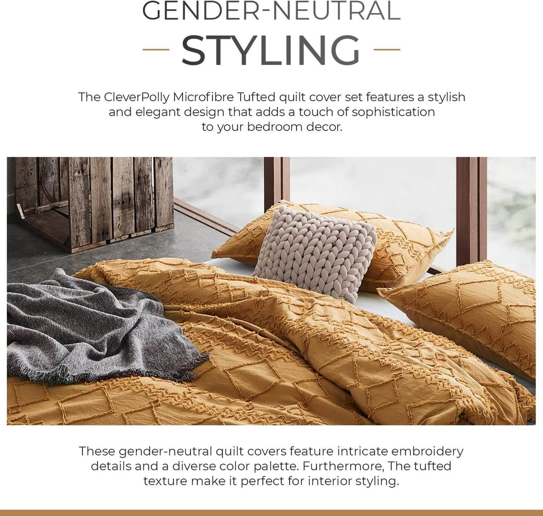 DSZ Product, feed-cond-new, feed-sl-DSZ Freight Payable100% Premium Brushed Microfibre Tufted (3Pcs) Quilt Cover Set - Caramel - Queen Size - Premium Home & Garden > Bedding > Quilts & Duvets from Cleverpolly ! Shop Online Buy Now at S & D's Value Store Family Business Best Customer ServiceDSZ Product, feed-cond-new, feed-sl-DSZ Freight Payable