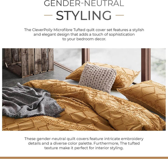 DSZ Product, feed-cond-new, feed-sl-DSZ Freight Payable100% Premium Brushed Microfibre Tufted (3Pcs) Quilt Cover Set - Caramel - Queen Size - Premium Home & Garden > Bedding > Quilts & Duvets from Cleverpolly ! Shop Online Buy Now at S & D's Value Store Family Business Best Customer ServiceDSZ Product, feed-cond-new, feed-sl-DSZ Freight Payable