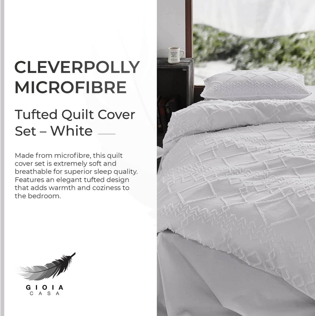 DSZ Product, feed-cond-new, feed-sl-DSZ Freight Payable100% Premium Brushed Microfibre Tufted (3 Pcs) Quilt Cover Set - White - Queen Size - Premium Home & Garden > Bedding > Quilts & Duvets from Cleverpolly ! Shop Online Buy Now at S & D's Value Store Family Business Best Customer ServiceDSZ Product, feed-cond-new, feed-sl-DSZ Freight Payable