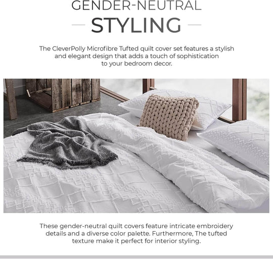 DSZ Product, feed-cond-new, feed-sl-DSZ Freight Payable100% Premium Brushed Microfibre Tufted (3 Pcs) Quilt Cover Set - White - Queen Size - Premium Home & Garden > Bedding > Quilts & Duvets from Cleverpolly ! Shop Online Buy Now at S & D's Value Store Family Business Best Customer ServiceDSZ Product, feed-cond-new, feed-sl-DSZ Freight Payable