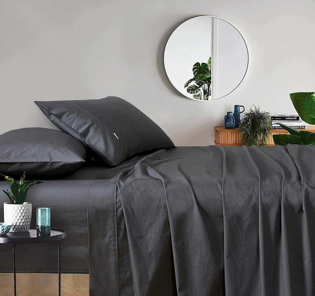 DSZ Product, feed-cond-new, feed-sl-DSZ Freight PayableVintage Washed 100% Cotton Sheet Set with 2 Pillowcases - Charcoal - Queen Size - Premium Home & Garden > Bedding > Bed Sheets from Gioia Casa ! Shop Online Buy Now at S & D's Value Store Family Business Best Customer ServiceDSZ Product, feed-cond-new, feed-sl-DSZ Freight Payable