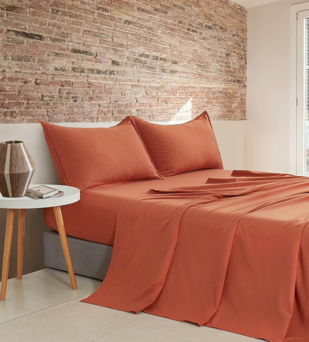 DSZ Product, feed-cond-new, feed-sl-DSZ Freight PayableVintage Washed Microfibre Sheet Set With 2 Pillowcases - Terracotta - Queen - Premium Home & Garden > Bedding > Bed Sheets from Cleverpolly ! Shop Online Buy Now at S & D's Value Store Family Business Best Customer ServiceDSZ Product, feed-cond-new, feed-sl-DSZ Freight Payable