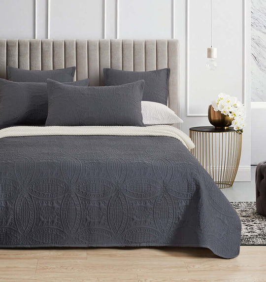 DSZ Product, feed-cond-new, feed-sl-DSZ Freight PayableLisbon Quilted 3 Pieces Embossed Coverlet Set - Queen/King Charcoal - Premium Home & Garden > Bedding > Duvet Covers from Gioia Casa ! Shop Online Buy Now at S & D's Value Store Family Business Best Customer ServiceDSZ Product, feed-cond-new, feed-sl-DSZ Freight Payable