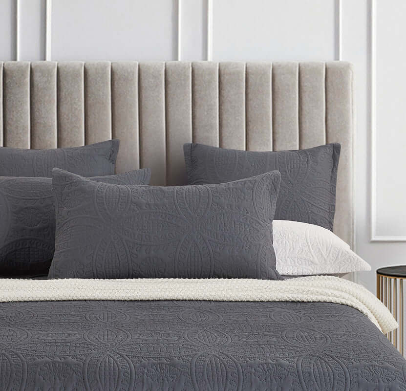 DSZ Product, feed-cond-new, feed-sl-DSZ Freight PayableLisbon Quilted 3 Pieces Embossed Coverlet Set - Queen/King Charcoal - Premium Home & Garden > Bedding > Duvet Covers from Gioia Casa ! Shop Online Buy Now at S & D's Value Store Family Business Best Customer ServiceDSZ Product, feed-cond-new, feed-sl-DSZ Freight Payable