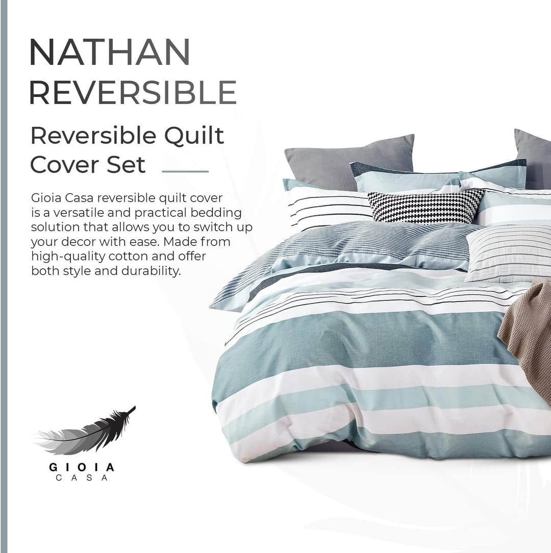 DSZ Product, feed-cond-new, feed-sl-DSZ Freight Payable100% Cotton Nathan Reversible Printed Quilt Cover Set - King Size - Premium Home & Garden > Bedding > Quilts & Duvets from Gioia Casa ! Shop Online Buy Now at S & D's Value Store Family Business Best Customer ServiceDSZ Product, feed-cond-new, feed-sl-DSZ Freight Payable