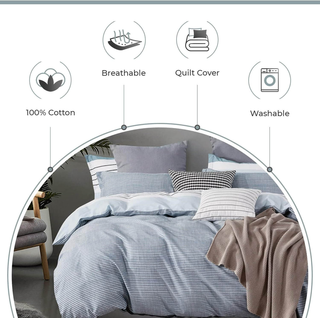 DSZ Product, feed-cond-new, feed-sl-DSZ Freight Payable100% Cotton Nathan Reversible Printed Quilt Cover Set - King Size - Premium Home & Garden > Bedding > Quilts & Duvets from Gioia Casa ! Shop Online Buy Now at S & D's Value Store Family Business Best Customer ServiceDSZ Product, feed-cond-new, feed-sl-DSZ Freight Payable