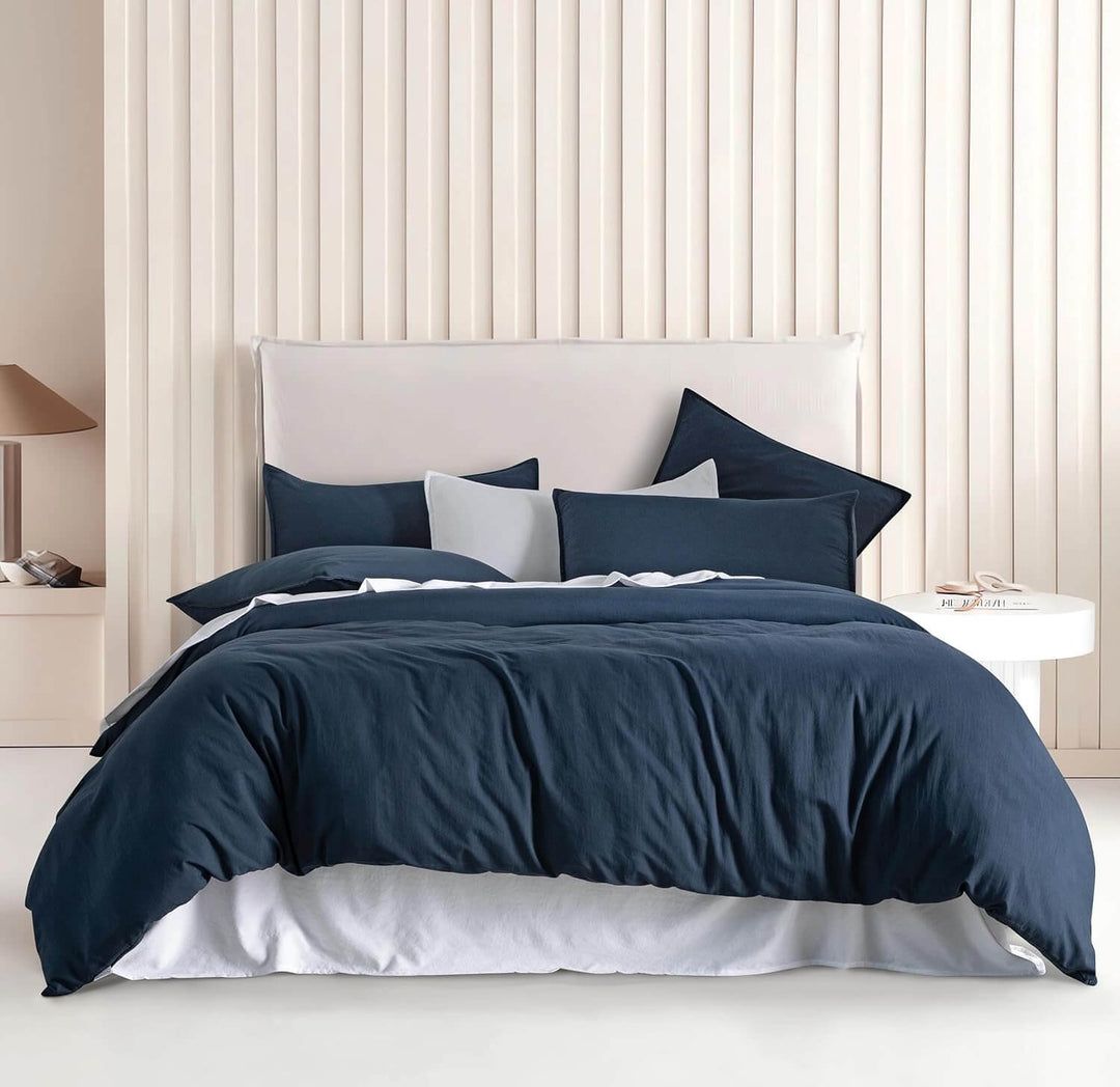 DSZ Product, feed-cond-new, feed-sl-DSZ Freight PayableVintage Washed Microfibre Quilt Cover Set (3Pcs) - Navy - King Size - Premium Home & Garden > Bedding > Quilts & Duvets from Cleverpolly ! Shop Online Buy Now at S & D's Value Store Family Business Best Customer ServiceDSZ Product, feed-cond-new, feed-sl-DSZ Freight Payable