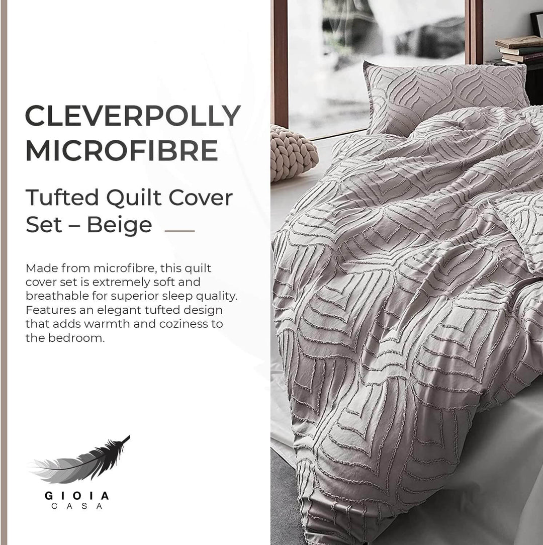 DSZ Product, feed-cond-new, feed-sl-DSZ Freight Payable100% Premium Brushed Microfibre Tufted (3Pcs) Quilt Cover Set - Beige - King Size - Premium Home & Garden > Bedding > Quilts & Duvets from Cleverpolly ! Shop Online Buy Now at S & D's Value Store Family Business Best Customer ServiceDSZ Product, feed-cond-new, feed-sl-DSZ Freight Payable