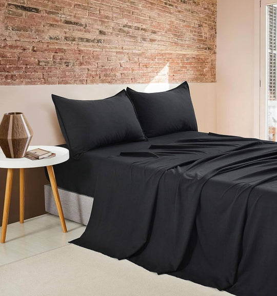 DSZ Product, feed-cond-new, feed-sl-DSZ Freight PayableVintage Washed Microfibre Sheet Set With 1 Pillowcase - Black - King Single - Premium Home & Garden > Bedding > Bed Sheets from Cleverpolly ! Shop Online Buy Now at S & D's Value Store Family Business Best Customer ServiceDSZ Product, feed-cond-new, feed-sl-DSZ Freight Payable