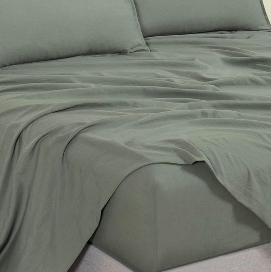 DSZ Product, feed-cond-new, feed-sl-DSZ Freight PayableVintage Washed Microfibre Sheet Set With 1 Pillowcase - Khaki Green - King Single - Premium Home & Garden > Bedding > Bed Sheets from Cleverpolly ! Shop Online Buy Now at S & D's Value Store Family Business Best Customer ServiceDSZ Product, feed-cond-new, feed-sl-DSZ Freight Payable