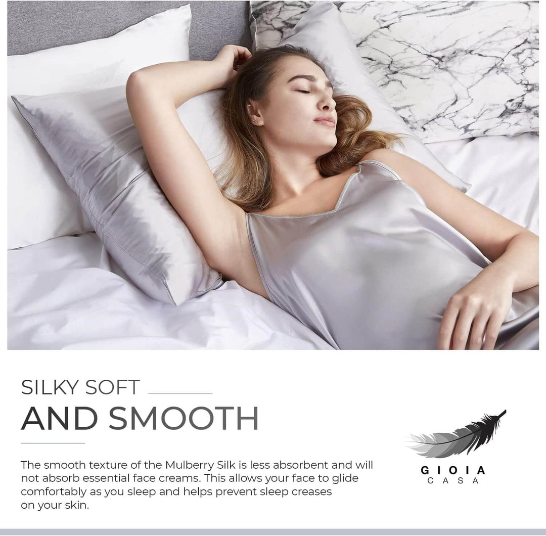 DSZ Product, feed-cond-new, feed-sl-DSZ Freight Payable, newLuxury Pillowcase - 100% Pure Mulberry Silk On Both Sides - Silver - Premium Home & Garden > Bedding > Pillowcases from Gioia Casa ! Shop Online Buy Now at S & D's Value Store Family Business Best Customer ServiceDSZ Product, feed-cond-new, feed-sl-DSZ Freight Payable, new