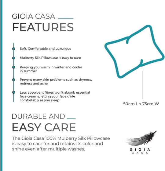 DSZ Product, feed-cond-new, feed-sl-DSZ Freight PayableLuxury Pillowcase - 100% Pure Mulberry Silk On Both Sides - Teal - Premium Home & Garden > Bedding > Pillowcases from Gioia Casa ! Shop Online Buy Now at S & D's Value Store Family Business Best Customer ServiceDSZ Product, feed-cond-new, feed-sl-DSZ Freight Payable