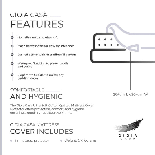 DSZ Product, feed-cond-new, feed-sl-DSZ Freight Payable100% Ultra - Soft Cotton Quilted Anti - Microbial Mattress Cover Protector - Super King Size - Premium Home & Garden > Bedding > Mattress Protectors from Gioia Casa ! Shop Online Buy Now at S & D's Value Store Family Business Best Customer ServiceDSZ Product, feed-cond-new, feed-sl-DSZ Freight Payable