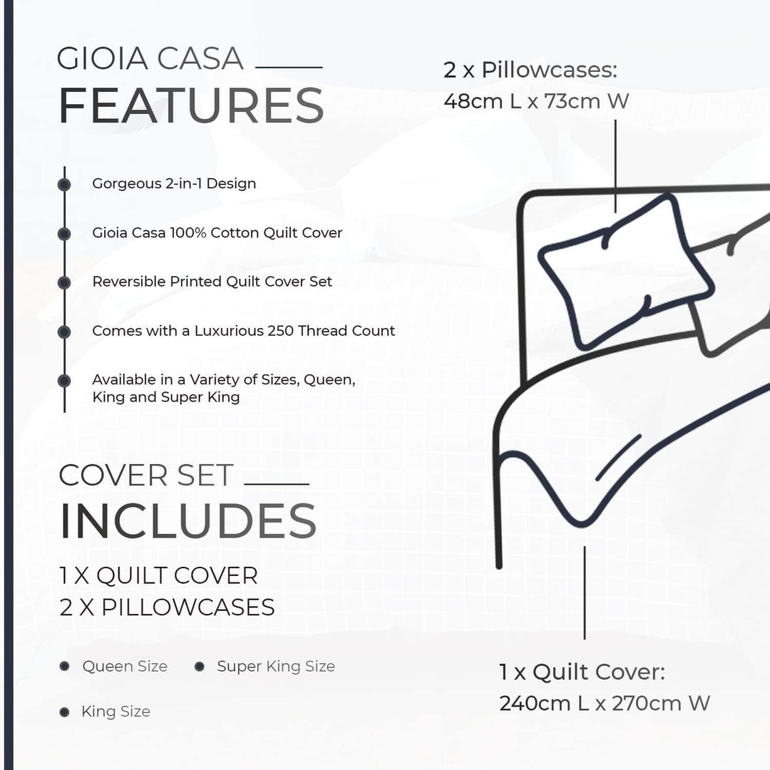 DSZ Product, feed-cond-new, feed-sl-DSZ Freight Payable100% Cotton Fred Reversible Printed Quilt Cover Set - Super King Size - Premium Home & Garden > Bedding > Quilts & Duvets from Gioia Casa ! Shop Online Buy Now at S & D's Value Store Family Business Best Customer ServiceDSZ Product, feed-cond-new, feed-sl-DSZ Freight Payable