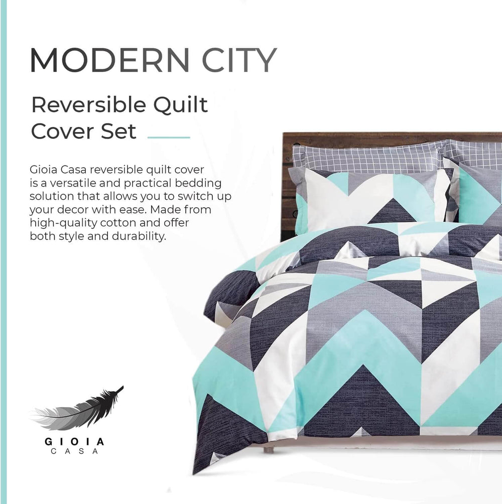 DSZ Product, feed-cond-new, feed-sl-DSZ Freight Payable100% Cotton Modern City Reversible Printed Quilt Cover Set - Super King Size - Premium Home & Garden > Bedding > Quilts & Duvets from Gioia Casa ! Shop Online Buy Now at S & D's Value Store Family Business Best Customer ServiceDSZ Product, feed-cond-new, feed-sl-DSZ Freight Payable