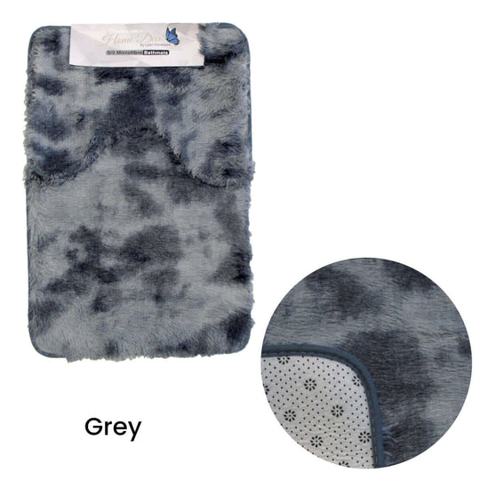 _label_, DSZ Product, feed-cond-new, feed-sl-free shipping, free-shipping, new2 Pce 2 - Toned Extra Light Weighted Shaggy Fluffy Bath Mat Set Grey - Premium Home & Living/Bathroom/Bath Mats & Runners/Bath Mats from DSZ ! Shop Online Buy Now at S & D's Value Store Family Business Best Customer Service_label_, DSZ Product, feed-cond-new, feed-sl-free shipping, free-shipping, new