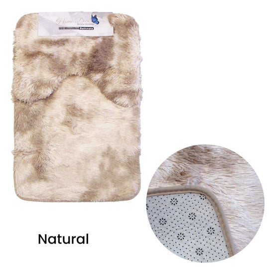 _label_, DSZ Product, feed-cond-new, feed-sl-free shipping, free-shipping, new2 Pce 2 - Toned Extra Light Weighted Shaggy Fluffy Bath Mat Set Natural - Premium Home & Living/Bathroom/Bath Mats & Runners/Bath Mats from DSZ ! Shop Online Buy Now at S & D's Value Store Family Business Best Customer Service_label_, DSZ Product, feed-cond-new, feed-sl-free shipping, free-shipping, new