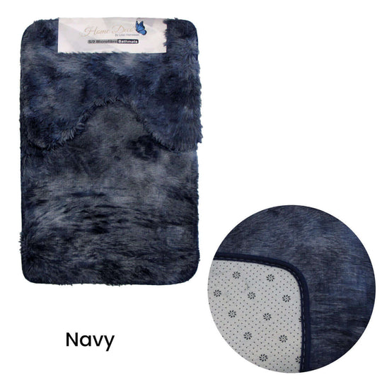 _label_, DSZ Product, feed-cond-new, feed-sl-free shipping, free-shipping, new2 Pce 2 - Toned Extra Light Weighted Shaggy Fluffy Bath Mat Set Navy - Premium Home & Living/Bathroom/Bath Mats & Runners/Bath Mats from DSZ ! Shop Online Buy Now at S & D's Value Store Family Business Best Customer Service_label_, DSZ Product, feed-cond-new, feed-sl-free shipping, free-shipping, new