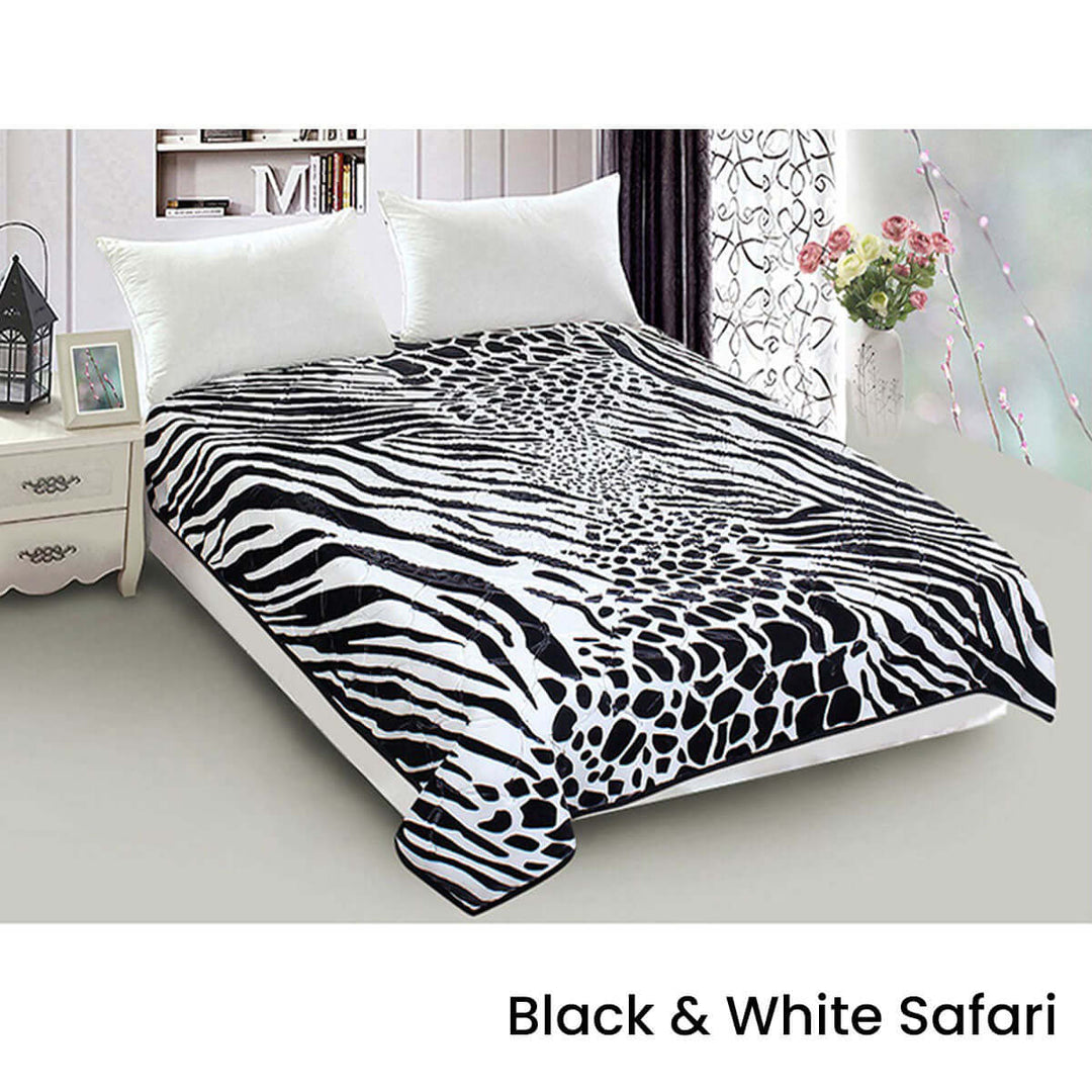 _label_, DSZ Product, feed-cond-new, feed-sl-free shipping, free-shipping800Gsm Luxury Reversible Animal Mink Blanket Queen 200 X 240 Cm White Black Safari - Premium Home & Garden > Bedding > Blankets & Throws from DSZ ! Shop Online Buy Now at S & D's Value Store Family Business Best Customer Service_label_, DSZ Product, feed-cond-new, feed-sl-free shipping, free-shipping