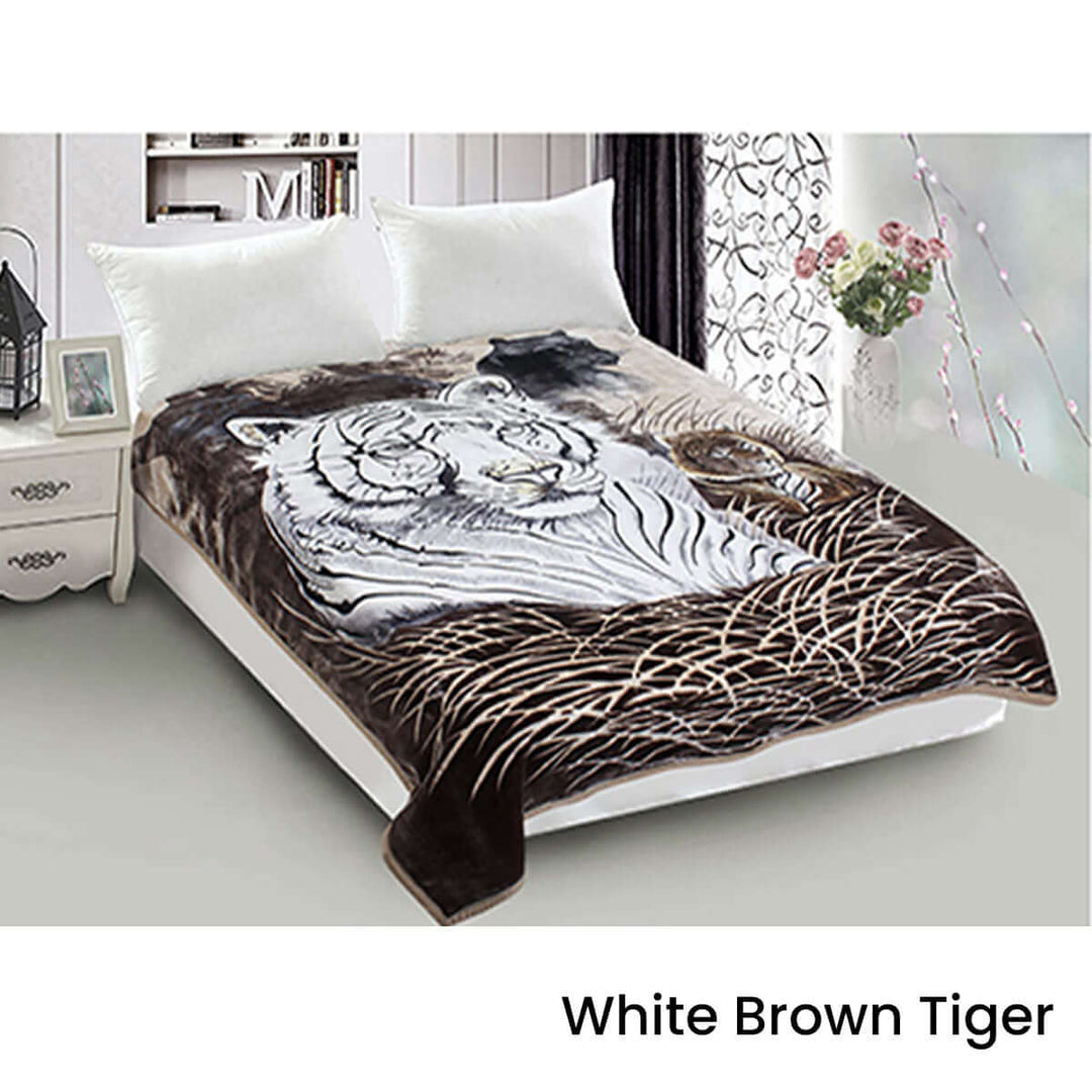 _label_, DSZ Product, feed-cond-new, feed-sl-free shipping, free-shipping800Gsm Luxury Reversible Animal Mink Blanket Queen 200 X 240 Cm White Brown Tiger - Premium Home & Garden > Bedding > Blankets & Throws from DSZ ! Shop Online Buy Now at S & D's Value Store Family Business Best Customer Service_label_, DSZ Product, feed-cond-new, feed-sl-free shipping, free-shipping