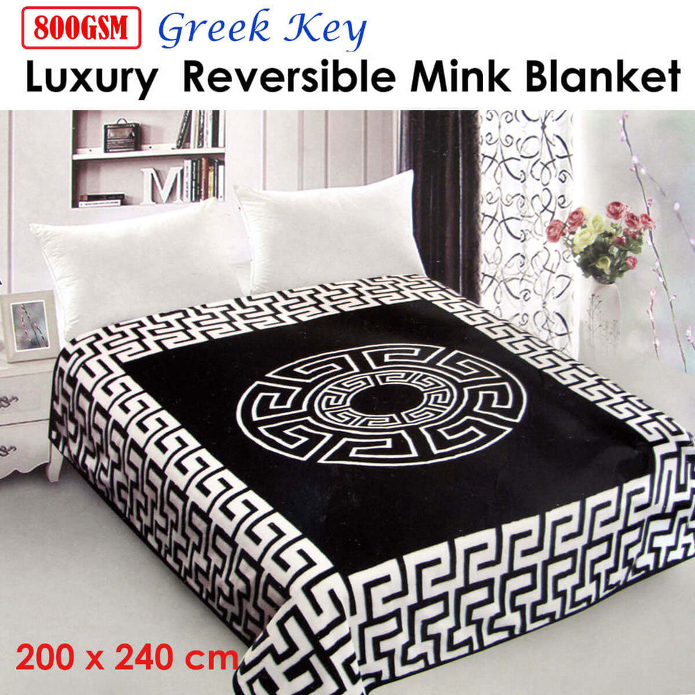 _label_, DSZ Product, feed-cond-new, feed-sl-free shipping, free-shipping800Gsm Luxury Reversible Mink Blanket Greek Key Black Queen 200 X 240 Cm - Premium Home & Garden > Bedding > Blankets & Throws from DSZ ! Shop Online Buy Now at S & D's Value Store Family Business Best Customer Service_label_, DSZ Product, feed-cond-new, feed-sl-free shipping, free-shipping