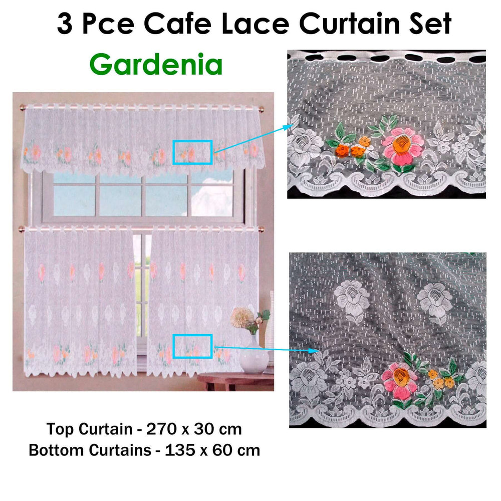 _label_, DSZ Product, feed-cond-new, feed-sl-free shipping, free-shipping, new3 Pce Cafe Gardenia Lace Curtain Set - Premium Home & Garden > Curtains > Curtains & Drapes from DSZ ! Shop Online Buy Now at S & D's Value Store Family Business Best Customer Service_label_, DSZ Product, feed-cond-new, feed-sl-free shipping, free-shipping, new