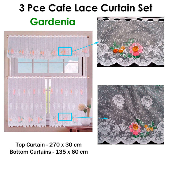 _label_, DSZ Product, feed-cond-new, feed-sl-free shipping, free-shipping, new3 Pce Cafe Gardenia Lace Curtain Set - Premium Home & Garden > Curtains > Curtains & Drapes from DSZ ! Shop Online Buy Now at S & D's Value Store Family Business Best Customer Service_label_, DSZ Product, feed-cond-new, feed-sl-free shipping, free-shipping, new