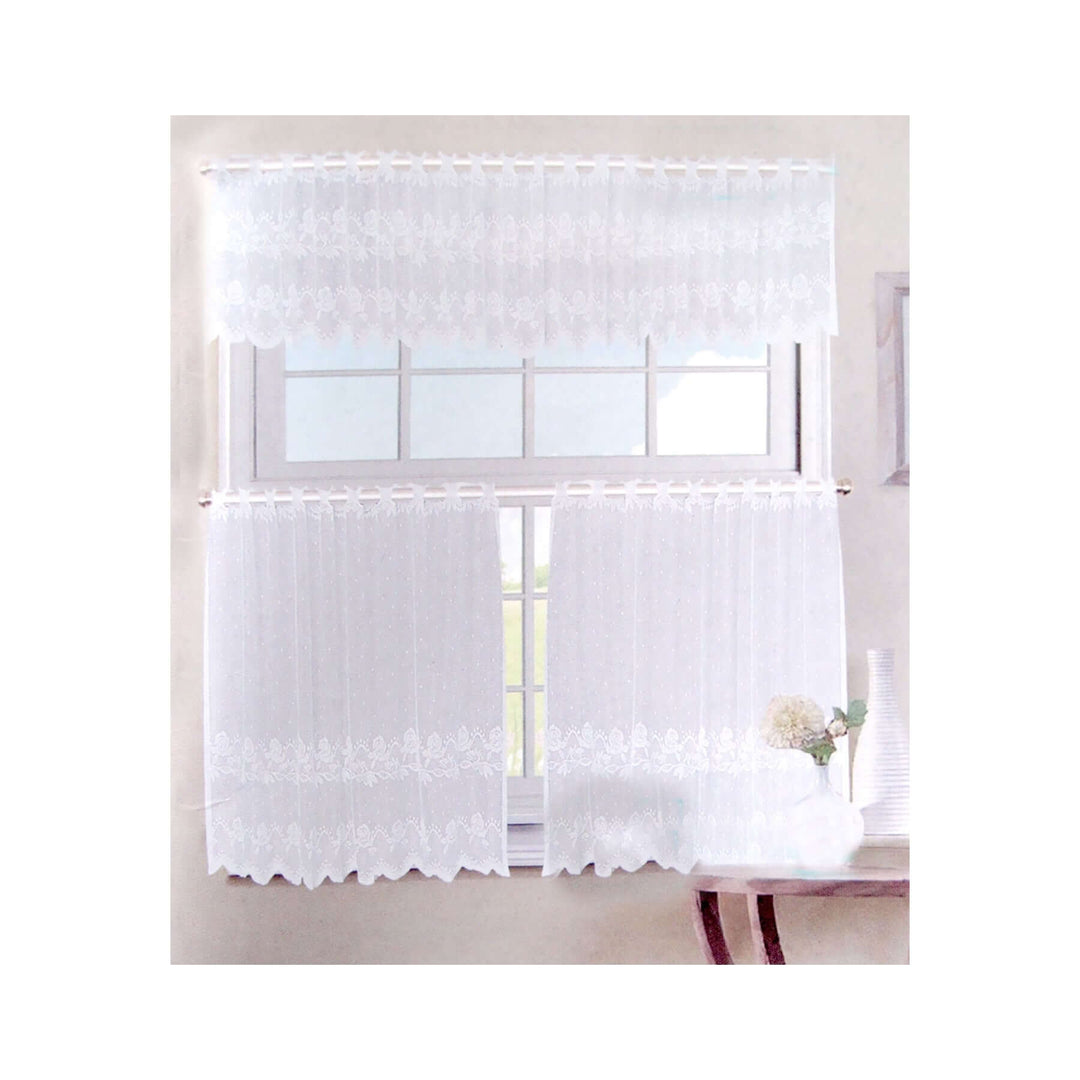 _label_, DSZ Product, feed-cond-new, feed-sl-free shipping, free-shipping, new3 Pce Cafe Rose Lace Curtain Set - Premium Home & Garden > Curtains > Curtains & Drapes from DSZ ! Shop Online Buy Now at S & D's Value Store Family Business Best Customer Service_label_, DSZ Product, feed-cond-new, feed-sl-free shipping, free-shipping, new