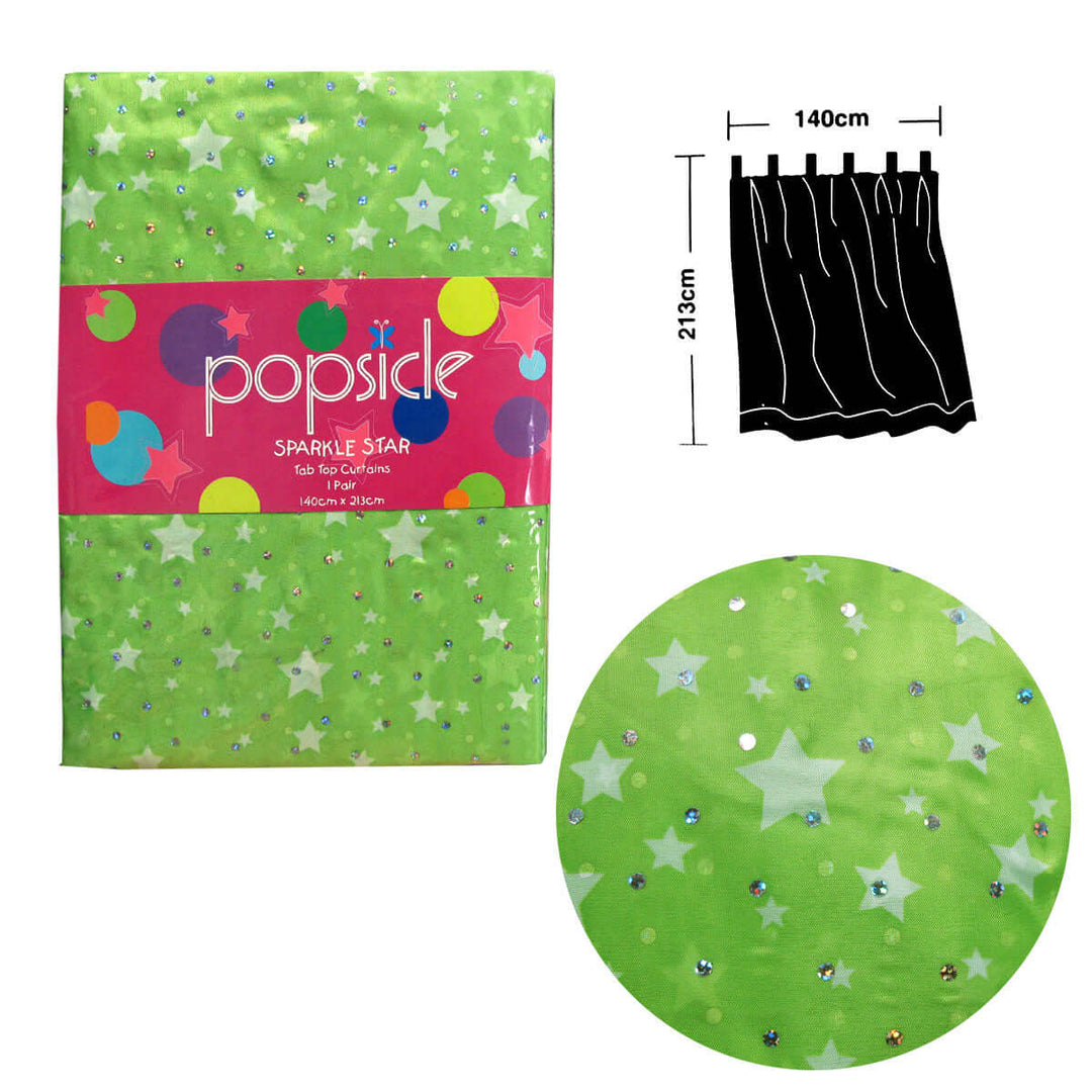 _label_, DSZ Product, feed-cond-new, feed-sl-free shipping, free-shipping, newPair Of Organza Sequined Tab Top Curtains Sparkle Star Lime Green 140 X 213 Cm - Premium Home & Garden > Curtains > Curtains & Drapes from DSZ ! Shop Online Buy Now at S & D's Value Store Family Business Best Customer Service_label_, DSZ Product, feed-cond-new, feed-sl-free shipping, free-shipping, new