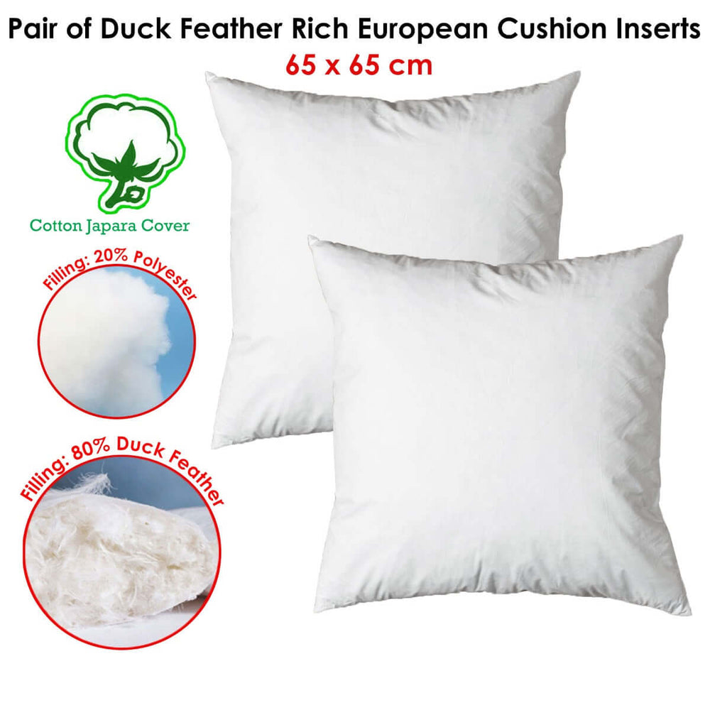 _label_, DSZ Product, feed-cond-new, feed-sl-free shipping, free-shippingPair Of Duck Feather Rich Fill European Cushion Inserter 65 X 65 Cm - Premium Home & Garden > Decor > Cushions & Throws from DSZ ! Shop Online Buy Now at S & D's Value Store Family Business Best Customer Service_label_, DSZ Product, feed-cond-new, feed-sl-free shipping, free-shipping