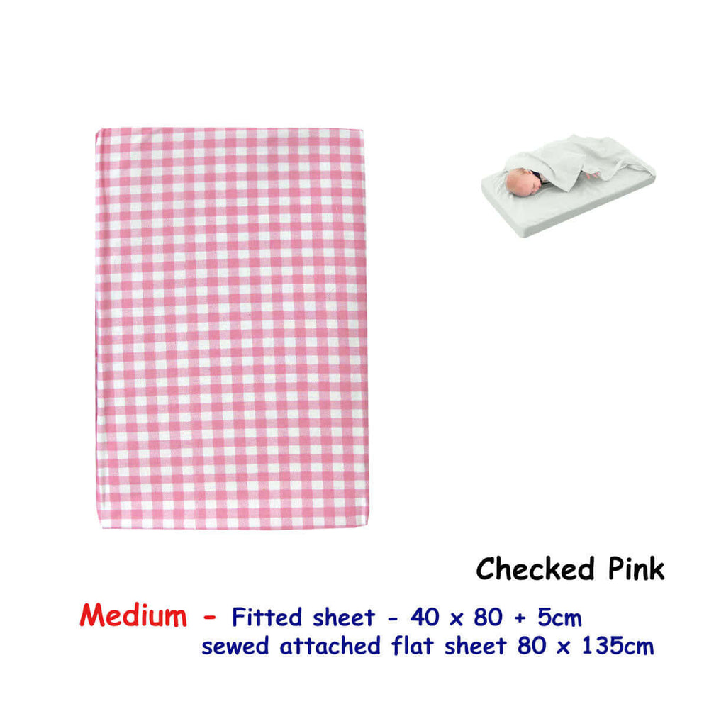 _label_, DSZ Product, feed-cond-new, feed-sl-free shipping, free-shippingChecked Pink Bassinet Fitted Sheet With A Flat Sheet Sewed Attached - Premium Home & Garden > Bedding > Bed Sheets from Bloomington ! Shop Online Buy Now at S & D's Value Store Family Business Best Customer Service_label_, DSZ Product, feed-cond-new, feed-sl-free shipping, free-shipping