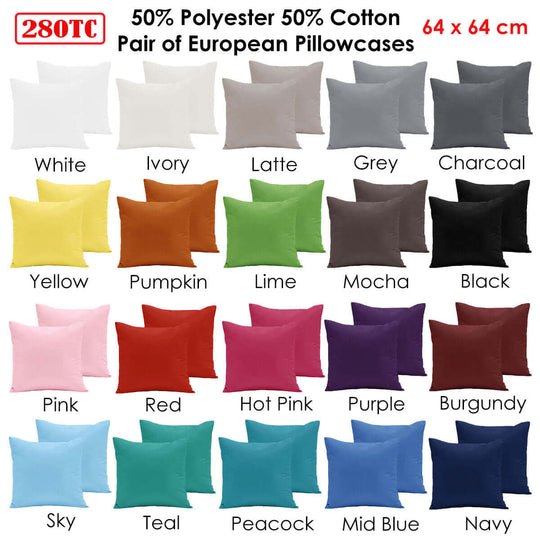 _label_, DSZ Product, feed-cond-new, feed-sl-free shipping, free-shippingPair Of  280Tc Polyester Cotton European Pillowcases Peacock - Premium Home & Garden > Bedding > Pillows from DSZ ! Shop Online Buy Now at S & D's Value Store Family Business Best Customer Service_label_, DSZ Product, feed-cond-new, feed-sl-free shipping, free-shipping