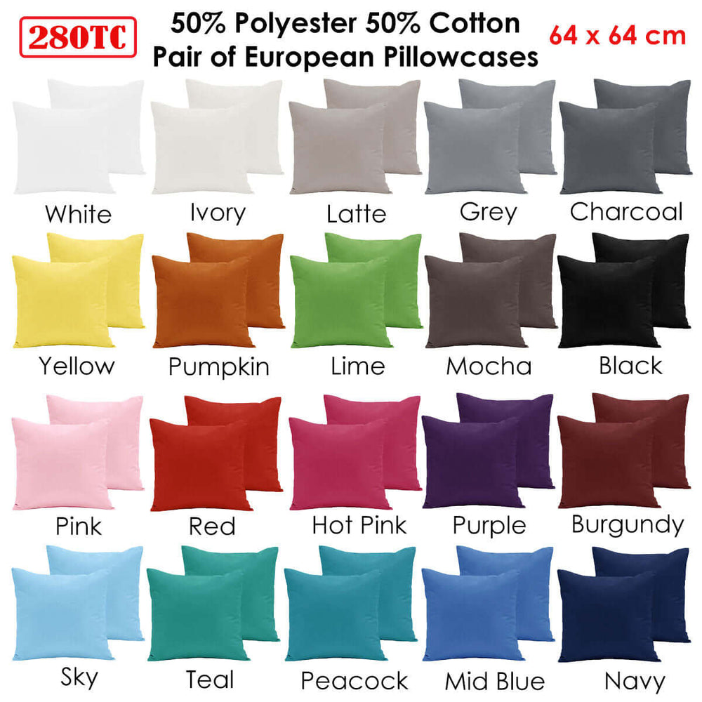 _label_, DSZ Product, feed-cond-new, feed-sl-free shipping, free-shippingPair Of  280Tc Polyester Cotton European Pillowcases Sky - Premium Home & Garden > Bedding > Pillows from DSZ ! Shop Online Buy Now at S & D's Value Store Family Business Best Customer Service_label_, DSZ Product, feed-cond-new, feed-sl-free shipping, free-shipping