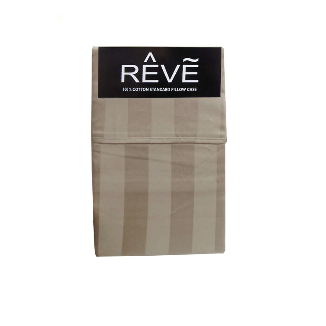 _label_, DSZ Product, feed-cond-new, feed-sl-free shipping, free-shippingPair Of Reve 100% Cotton Standard Pillowcases 48 X 74 Cm Wide Stripe Taupe - Premium Home & Garden > Bedding > Pillows from DSZ ! Shop Online Buy Now at S & D's Value Store Family Business Best Customer Service_label_, DSZ Product, feed-cond-new, feed-sl-free shipping, free-shipping