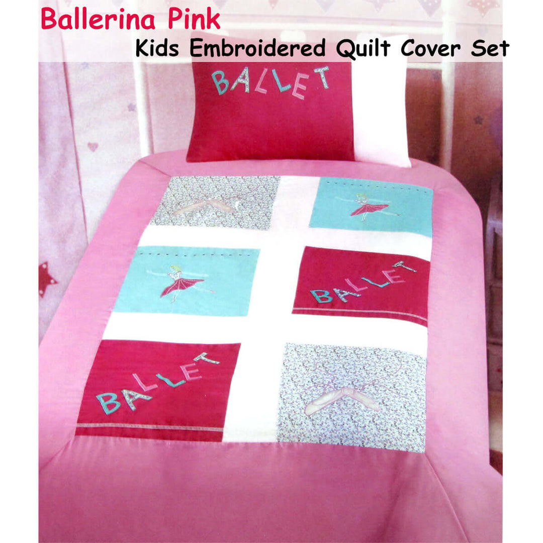 _label_, DSZ Product, feed-cond-new, feed-sl-free shipping, free-shippingBallerina Embroidered Quilt Cover Set Single - Premium Home & Garden > Bedding > Duvet Covers from DSZ ! Shop Online Buy Now at S & D's Value Store Family Business Best Customer Service_label_, DSZ Product, feed-cond-new, feed-sl-free shipping, free-shipping