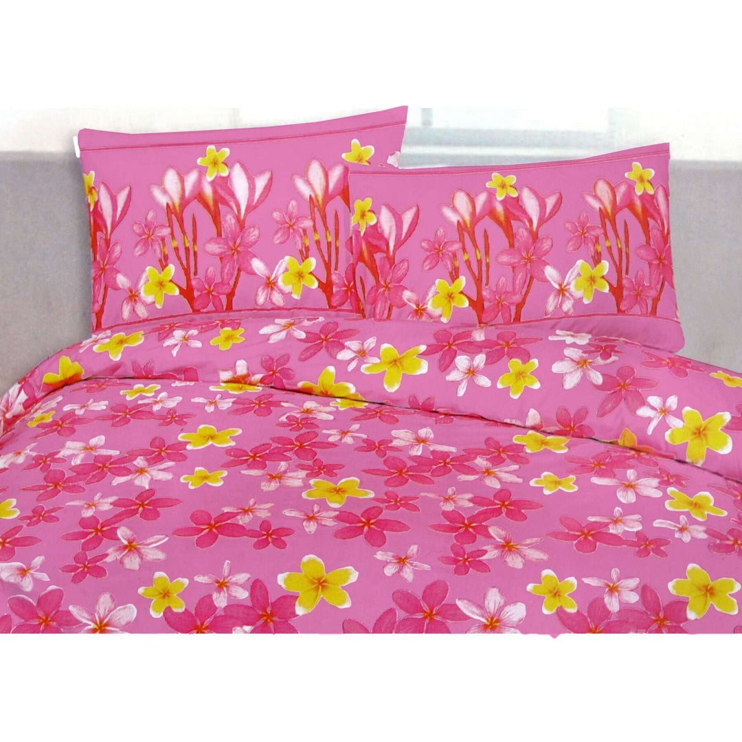 _label_, DSZ Product, feed-cond-new, feed-sl-free shipping, free-shipping225Tc Polyester Cotton Frangipani Jungle Pink Quilt Cover Set King - Premium Home & Garden > Bedding > Duvet Covers from DSZ ! Shop Online Buy Now at S & D's Value Store Family Business Best Customer Service_label_, DSZ Product, feed-cond-new, feed-sl-free shipping, free-shipping