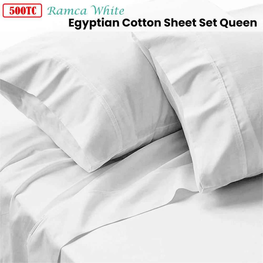 _label_, DSZ Product, feed-cond-new, feed-sl-free shipping, free-shipping500Tc Ramca White Egyptian Cotton Sheet Set Queen - Premium Home & Garden > Bedding > Bed Sheets from DSZ ! Shop Online Buy Now at S & D's Value Store Family Business Best Customer Service_label_, DSZ Product, feed-cond-new, feed-sl-free shipping, free-shipping