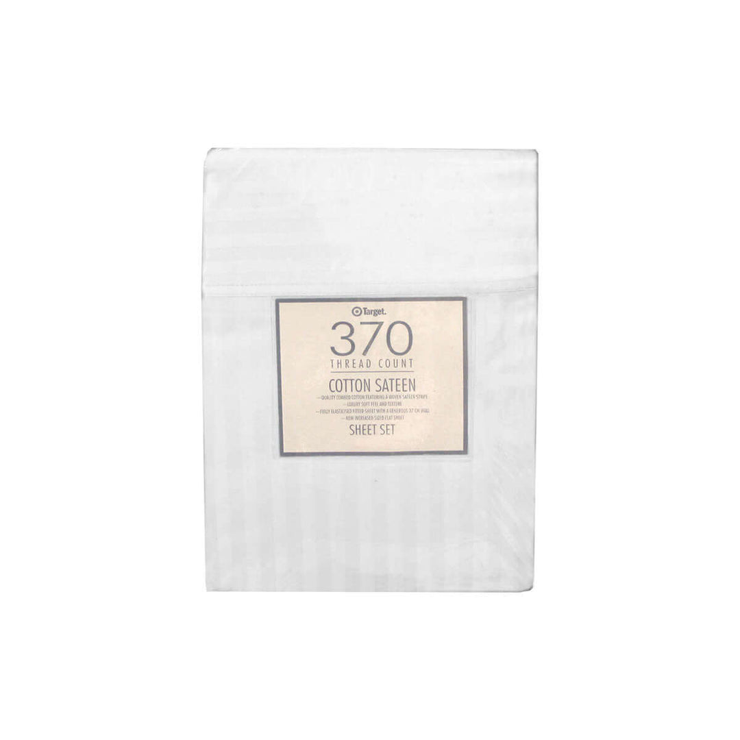 _label_, DSZ Product, feed-cond-new, feed-sl-free shipping, free-shipping370Tc White Self - Striped Cotton Sateen Sheet Set King - Premium Home & Garden > Bedding > Bed Sheets from DSZ ! Shop Online Buy Now at S & D's Value Store Family Business Best Customer Service_label_, DSZ Product, feed-cond-new, feed-sl-free shipping, free-shipping