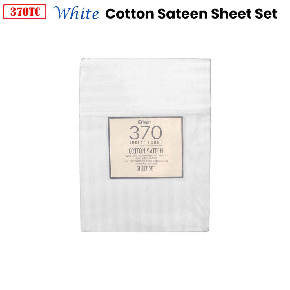 _label_, DSZ Product, feed-cond-new, feed-sl-free shipping, free-shipping370Tc White Self - Striped Cotton Sateen Sheet Set King - Premium Home & Garden > Bedding > Bed Sheets from DSZ ! Shop Online Buy Now at S & D's Value Store Family Business Best Customer Service_label_, DSZ Product, feed-cond-new, feed-sl-free shipping, free-shipping