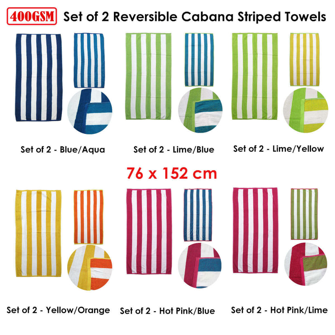 _label_, DSZ Product, feed-cond-new, feed-sl-free shipping, free-shipping, newSet Of 2 Reversible Cabana Striped Towels Blue/Aqua - Premium Home & Garden > Bathroom Accessories > Bath Towels & Robes from DSZ ! Shop Online Buy Now at S & D's Value Store Family Business Best Customer Service_label_, DSZ Product, feed-cond-new, feed-sl-free shipping, free-shipping, new