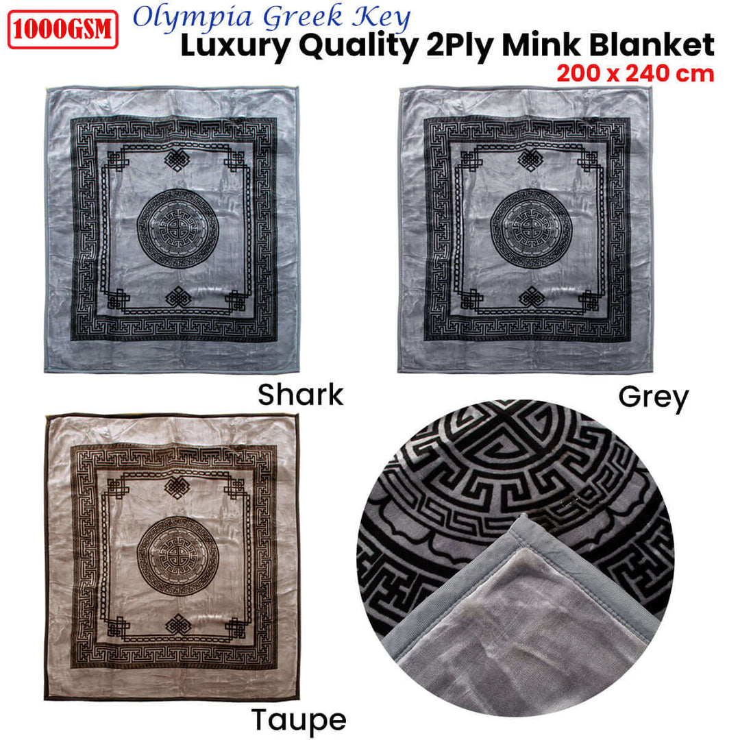 _label_, DSZ Product, feed-cond-new, feed-sl-free shipping, free-shipping1000Gsm Olympia Greek Key Luxury Quality 2 Ply Mink Blanket Queen Taupe - Premium Home & Garden > Bedding > Blankets & Throws from DSZ ! Shop Online Buy Now at S & D's Value Store Family Business Best Customer Service_label_, DSZ Product, feed-cond-new, feed-sl-free shipping, free-shipping