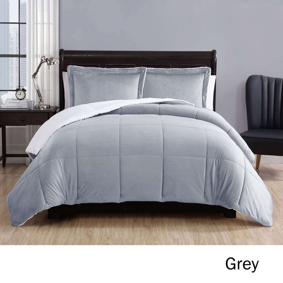 _label_, DSZ Product, feed-cond-new, feed-sl-free shipping, free-shipping3 Piece Micro Mink Comforter Set Grey Queen - Premium Home & Garden > Bedding > Duvet Covers from DSZ ! Shop Online Buy Now at S & D's Value Store Family Business Best Customer Service_label_, DSZ Product, feed-cond-new, feed-sl-free shipping, free-shipping