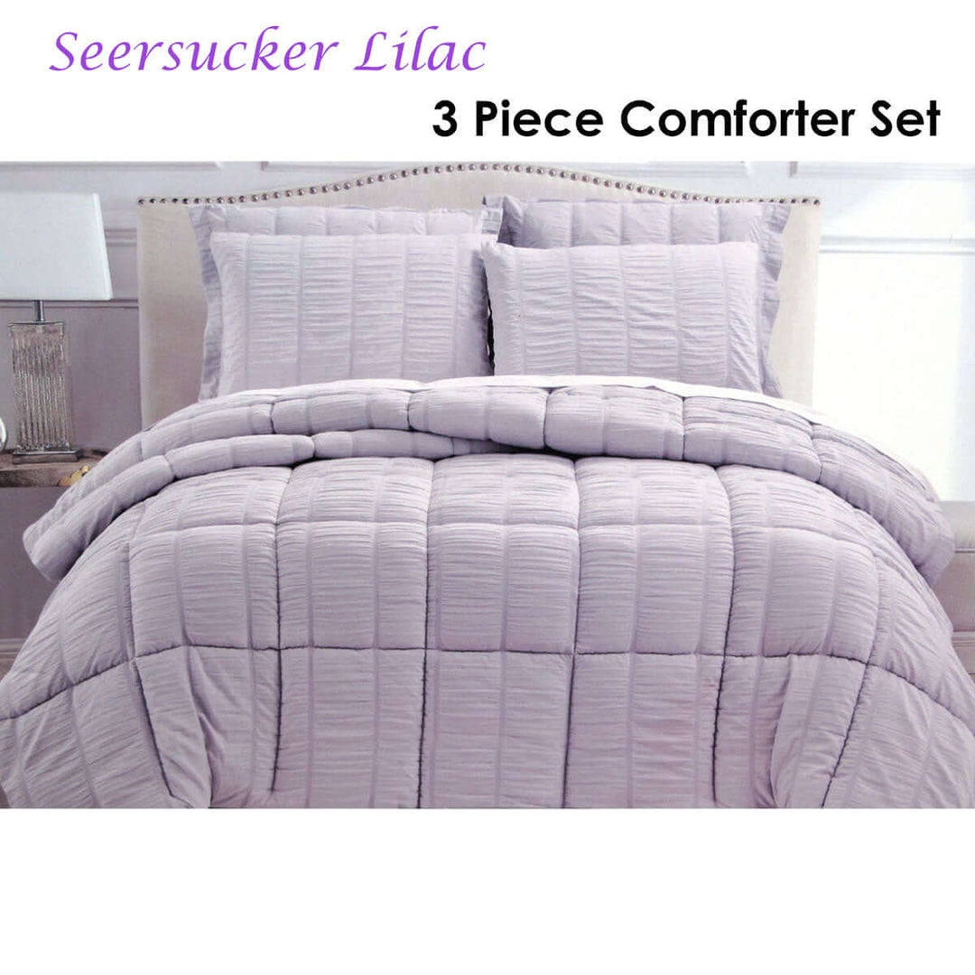 _label_, DSZ Product, feed-cond-new, feed-sl-free shipping, free-shippingHotel Living 3 Piece Seersucker Comforter Set King Lilac - Premium Home & Garden > Bedding > Duvet Covers from Hotel Living ! Shop Online Buy Now at S & D's Value Store Family Business Best Customer Service_label_, DSZ Product, feed-cond-new, feed-sl-free shipping, free-shipping