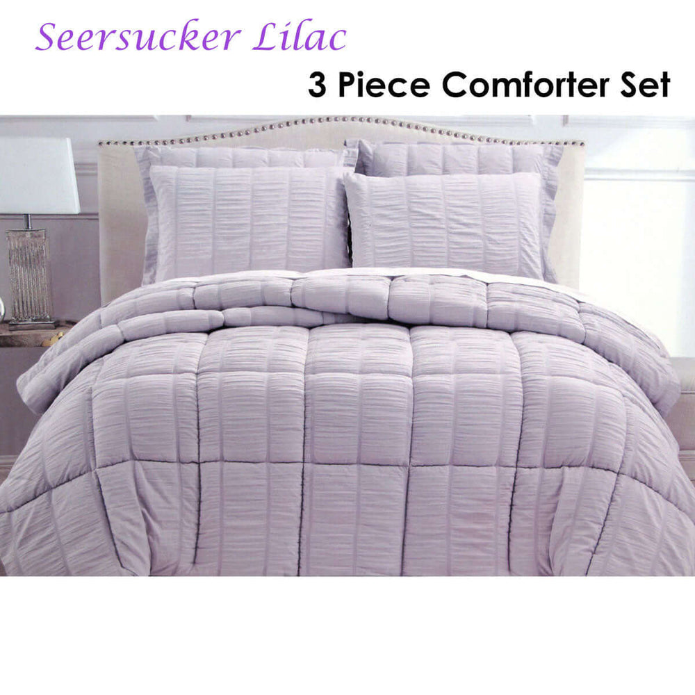 _label_, DSZ Product, feed-cond-new, feed-sl-free shipping, free-shippingHotel Living 3 Piece Seersucker Comforter Set Queen Lilac - Premium Home & Garden > Bedding > Bed Sheets from Hotel Living ! Shop Online Buy Now at S & D's Value Store Family Business Best Customer Service_label_, DSZ Product, feed-cond-new, feed-sl-free shipping, free-shipping