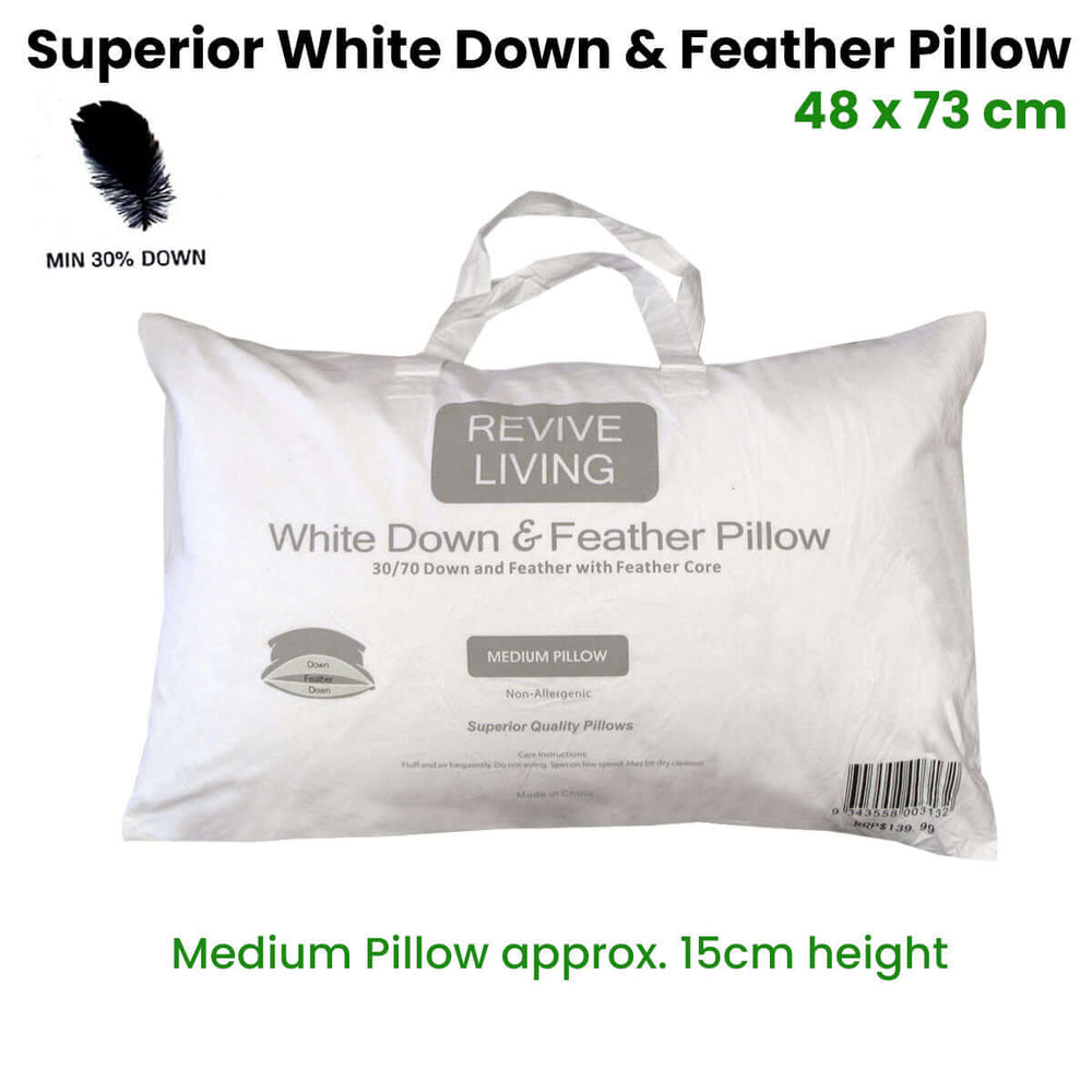 _label_, DSZ Product, feed-cond-new, feed-sl-free shipping, free-shipping70% Feather 30% Down Superior Medium Standard Pillow 48 X 73 Cm - Premium Home & Garden > Bedding > Pillows from DSZ ! Shop Online Buy Now at S & D's Value Store Family Business Best Customer Service_label_, DSZ Product, feed-cond-new, feed-sl-free shipping, free-shipping