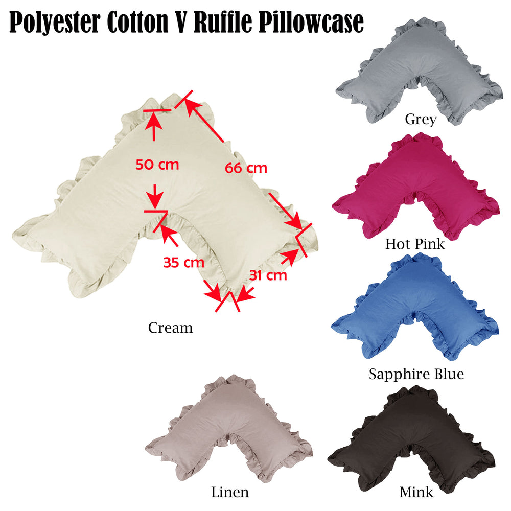 ปลอกหมอนระบายรูปตัววี Artex Polyester Cotton ขนมิ้งค์