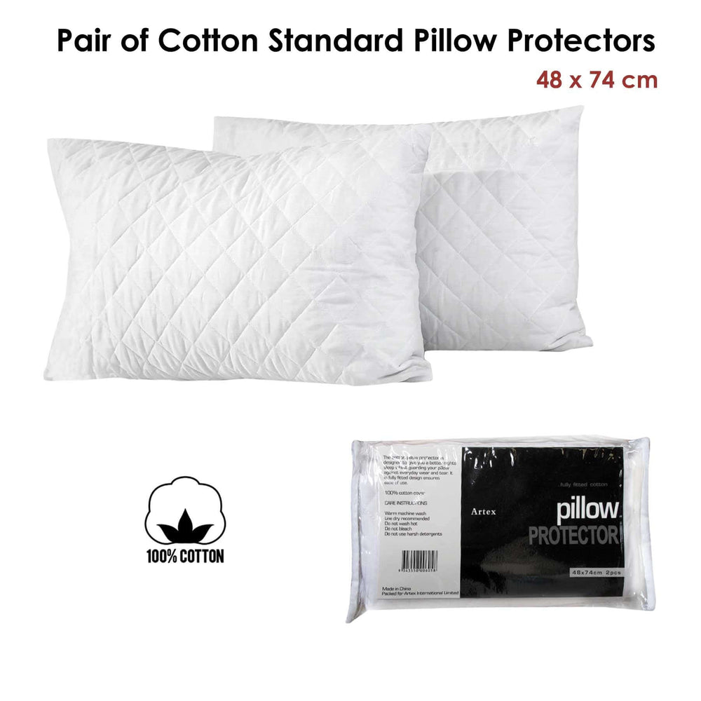 _label_, DSZ Product, feed-cond-new, feed-sl-free shipping, free-shippingArtex Pair Of Cotton Standard Pillow Protectors - Premium Home & Garden > Bedding > Pillows from Artex ! Shop Online Buy Now at S & D's Value Store Family Business Best Customer Service_label_, DSZ Product, feed-cond-new, feed-sl-free shipping, free-shipping