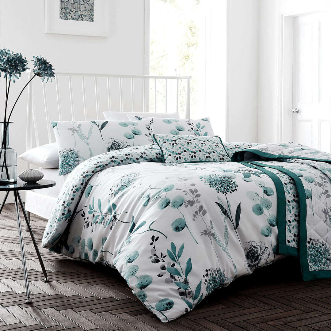 _label_, DSZ Product, feed-cond-new, feed-sl-free shipping, free-shippingInk Floral Teal Quilt Cover Set King - Premium Home & Garden > Bedding > Duvet Covers from DSZ ! Shop Online Buy Now at S & D's Value Store Family Business Best Customer Service_label_, DSZ Product, feed-cond-new, feed-sl-free shipping, free-shipping