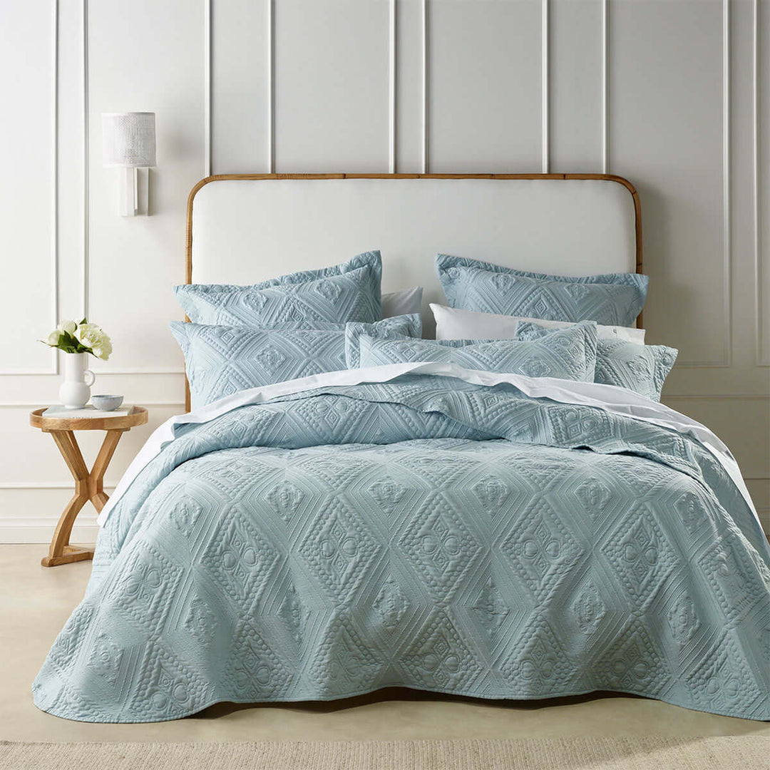 _label_, DSZ Product, feed-cond-new, feed-sl-free shipping, free-shipping, newBianca Aspen Sky Blue Embroidered Bedspread Set Double - Premium Home & Garden > Bedding > Quilts & Duvets from Bianca ! Shop Online Buy Now at S & D's Value Store Family Business Best Customer Service_label_, DSZ Product, feed-cond-new, feed-sl-free shipping, free-shipping, new