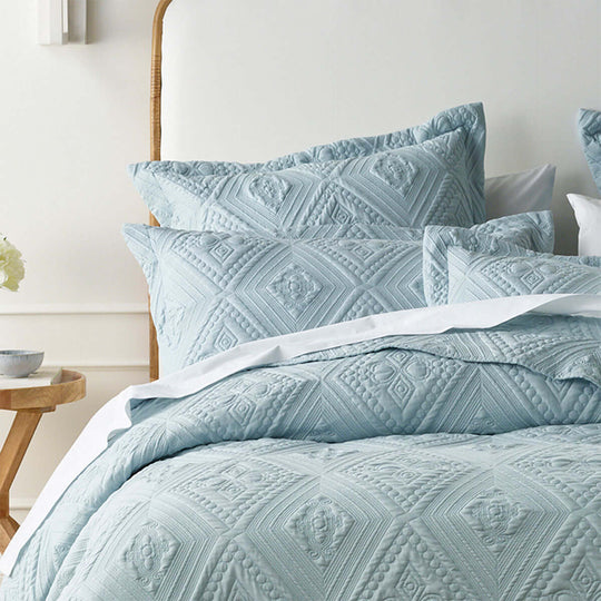 _label_, DSZ Product, feed-cond-new, feed-sl-free shipping, free-shipping, newBianca Aspen Sky Blue Embroidered Bedspread Set Double - Premium Home & Garden > Bedding > Quilts & Duvets from Bianca ! Shop Online Buy Now at S & D's Value Store Family Business Best Customer Service_label_, DSZ Product, feed-cond-new, feed-sl-free shipping, free-shipping, new